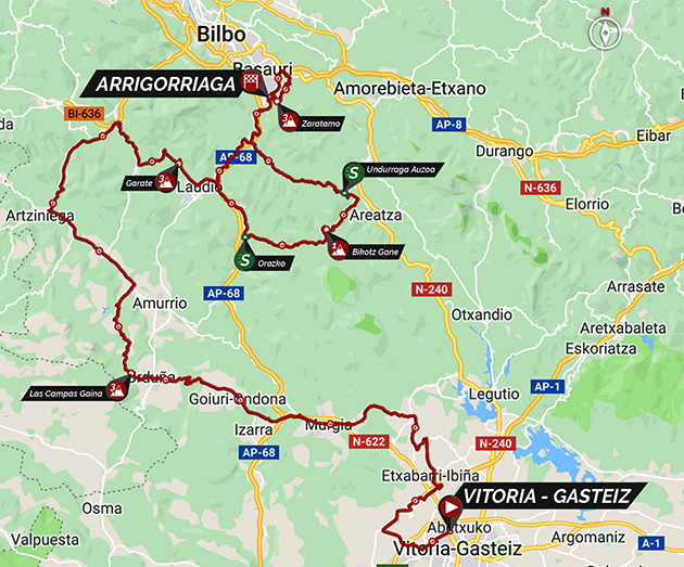 Tour of the basque country map